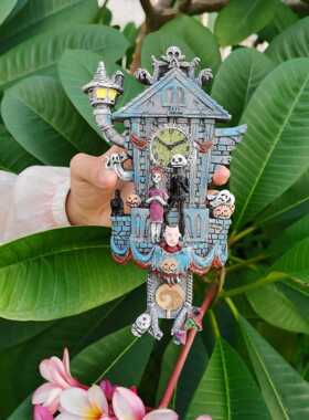 新款直销新款个性凝望时钟挂件花园摆件树脂工艺品跨境装饰品摆件