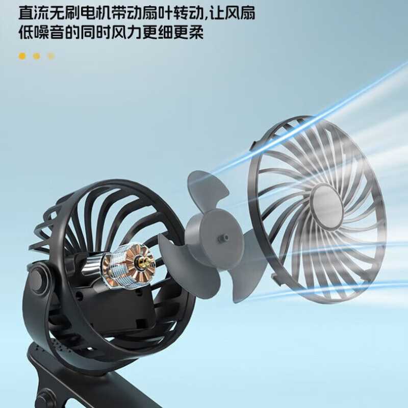 新款直销便携式夹子小风扇迷你静音usb充电台式可夹床头风扇车载