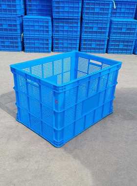 新款直销加厚塑料周转筐 755大号蓝色周转筐 长方形塑料服装筐 快