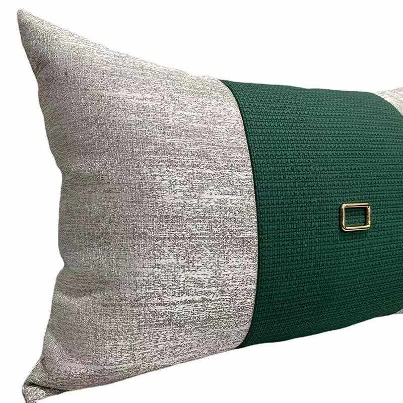 新款直销新中式抱枕枕套布艺拼接时尚绿色套装沙发客厅中国风床头