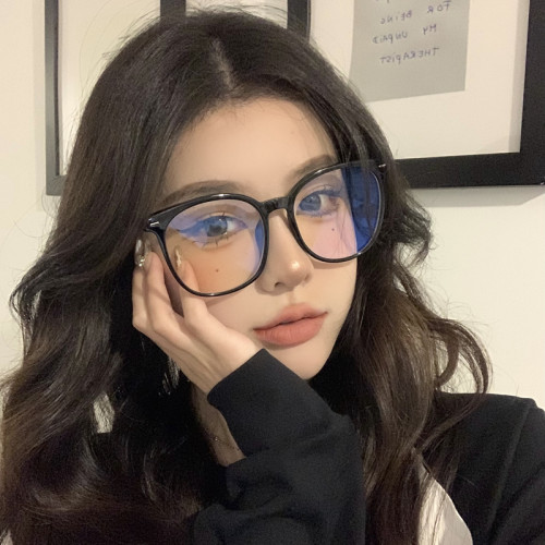 黑框眼镜女大脸显瘦近视可配度数