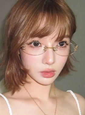 2025新款欧美辣妹千禧风无框眼镜