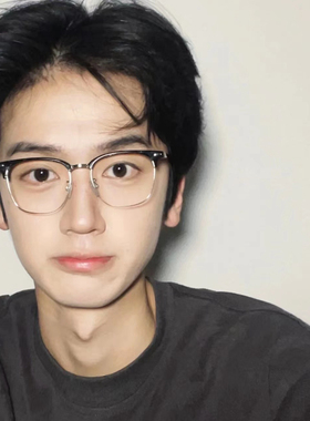 斯文败类近视眼镜男款半框理工大脸复古素颜眼睛框镜架女可配度数