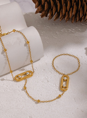 个性小众欧美锆石几何手链