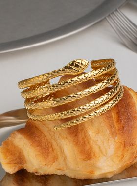 欧美蛇形几何环形手镯