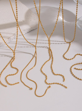 简约几何不锈钢毛衣链