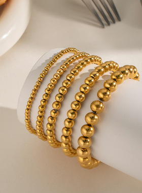 咿咿经典风18K金弹力手链