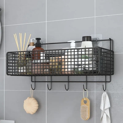 浴室免打孔双层壁挂收纳挂篮