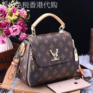 香港品牌正品女包新款高级感时尚印花真皮手提包休闲单肩斜挎大包