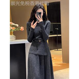 日系穿搭一整套针织毛衣连衣裙子女2025秋冬季新款高级感套装长裙