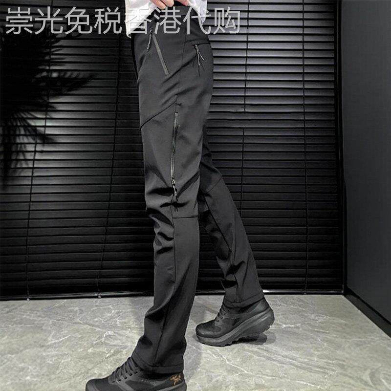 高端黑色软壳冲锋裤男款春秋2026新款美式三防拼接机能男士休闲裤