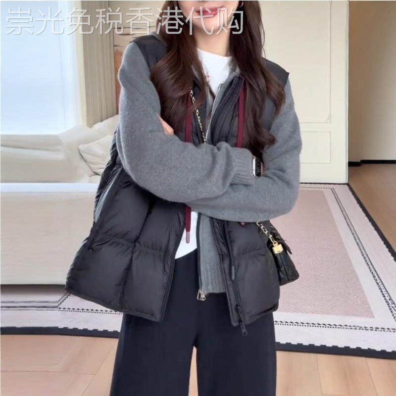 日系羽绒棉马甲女2025秋冬季新款小个子宽松时尚短款外穿无袖上衣