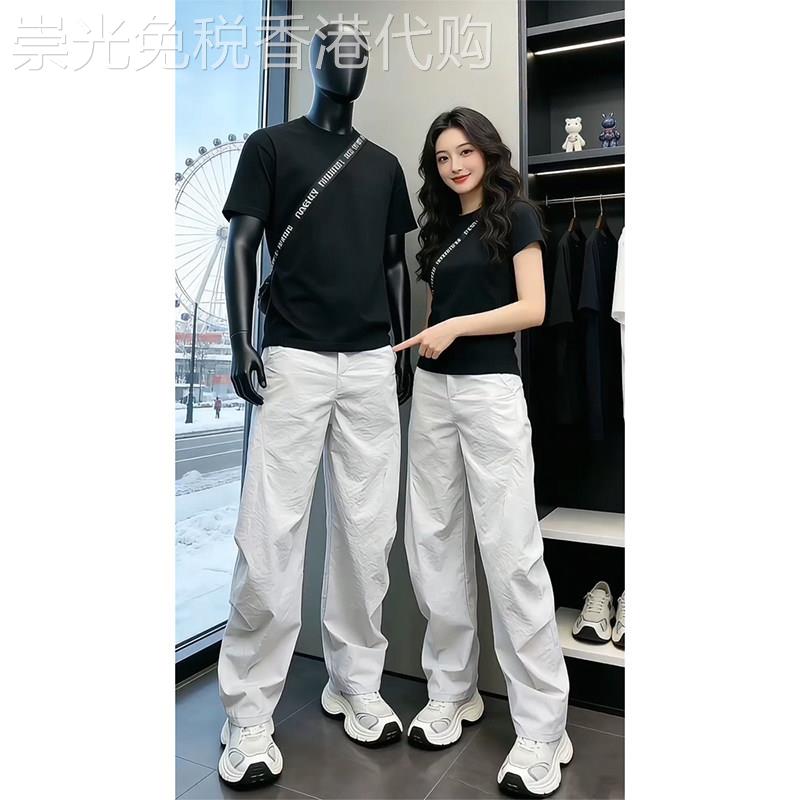 美式冰丝速干裤子男士夏季薄款户外软壳裤潮流百搭休闲运动哈伦裤