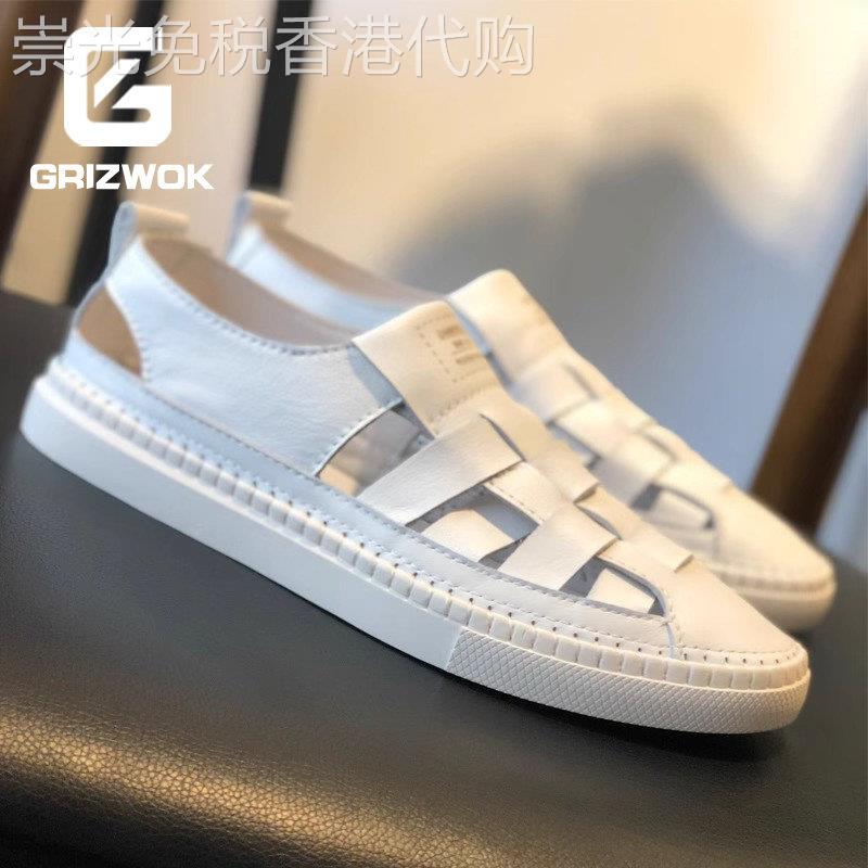 GRIZWOK皮凉鞋男款夏季2026新款罗马鞋外穿洞洞鞋包头男士沙滩鞋