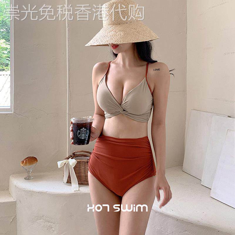 两件式高腰泳衣女款吊带比基尼性感大胸聚拢高级感泡温泉装2026新