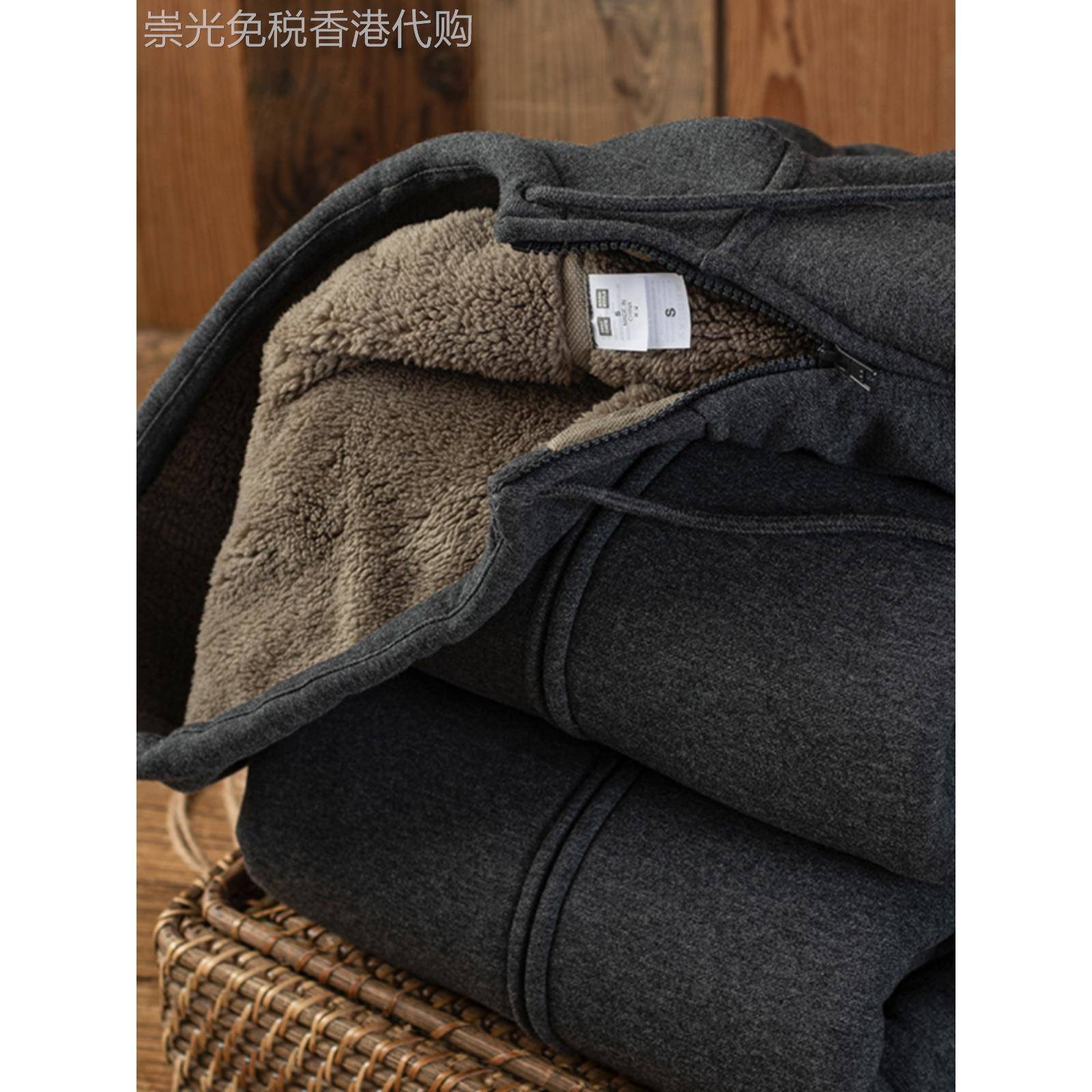 出口挪威！一件过冬！加厚羊羔绒外套男保暖宽松运动连帽开衫卫衣