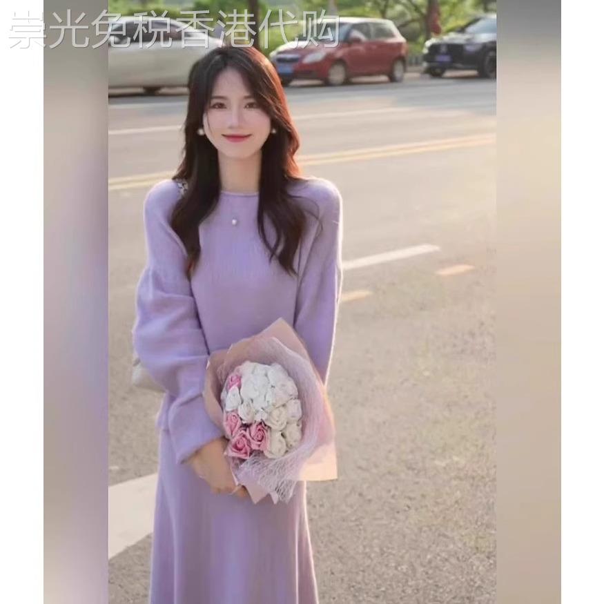 欧洲站秋冬新时尚针织毛衣半裙减龄韩剧富家女漂亮西装裙