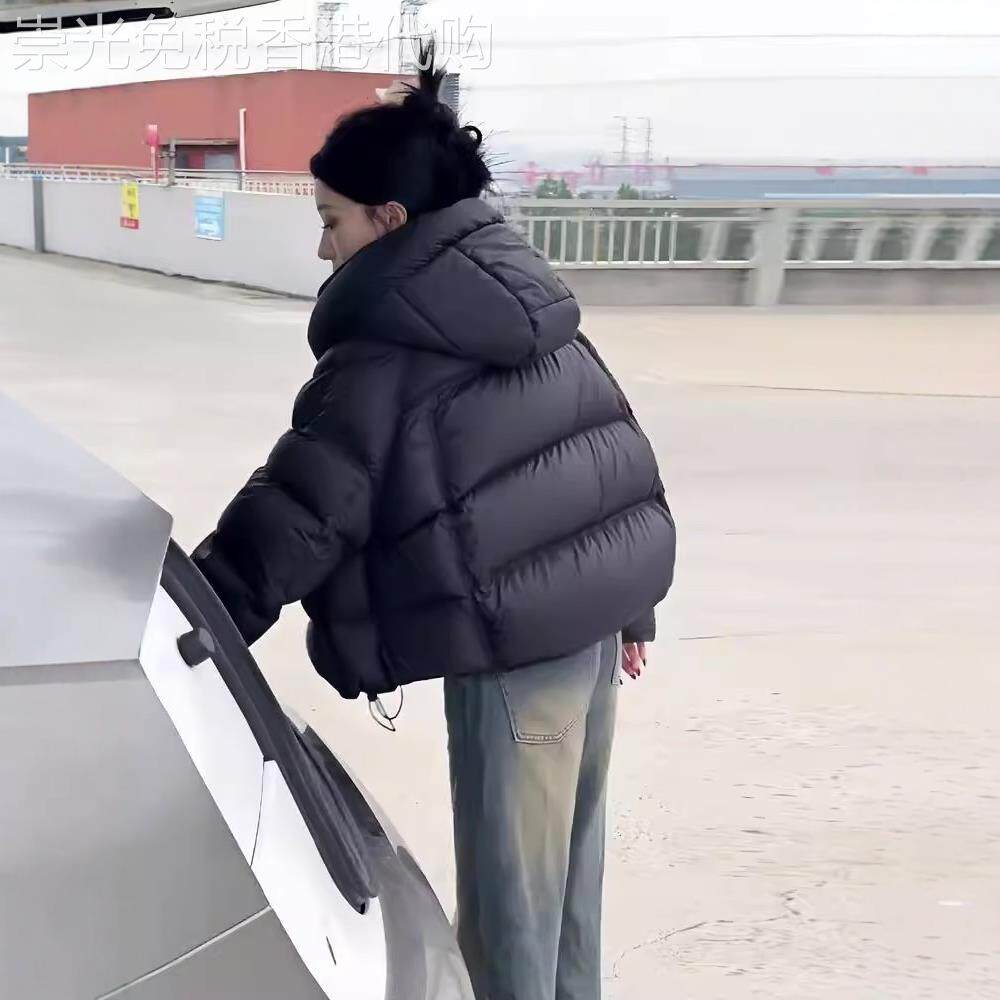 日系羽绒棉服女士2025冬季新款高级感超好看短款连帽加厚保暖外套