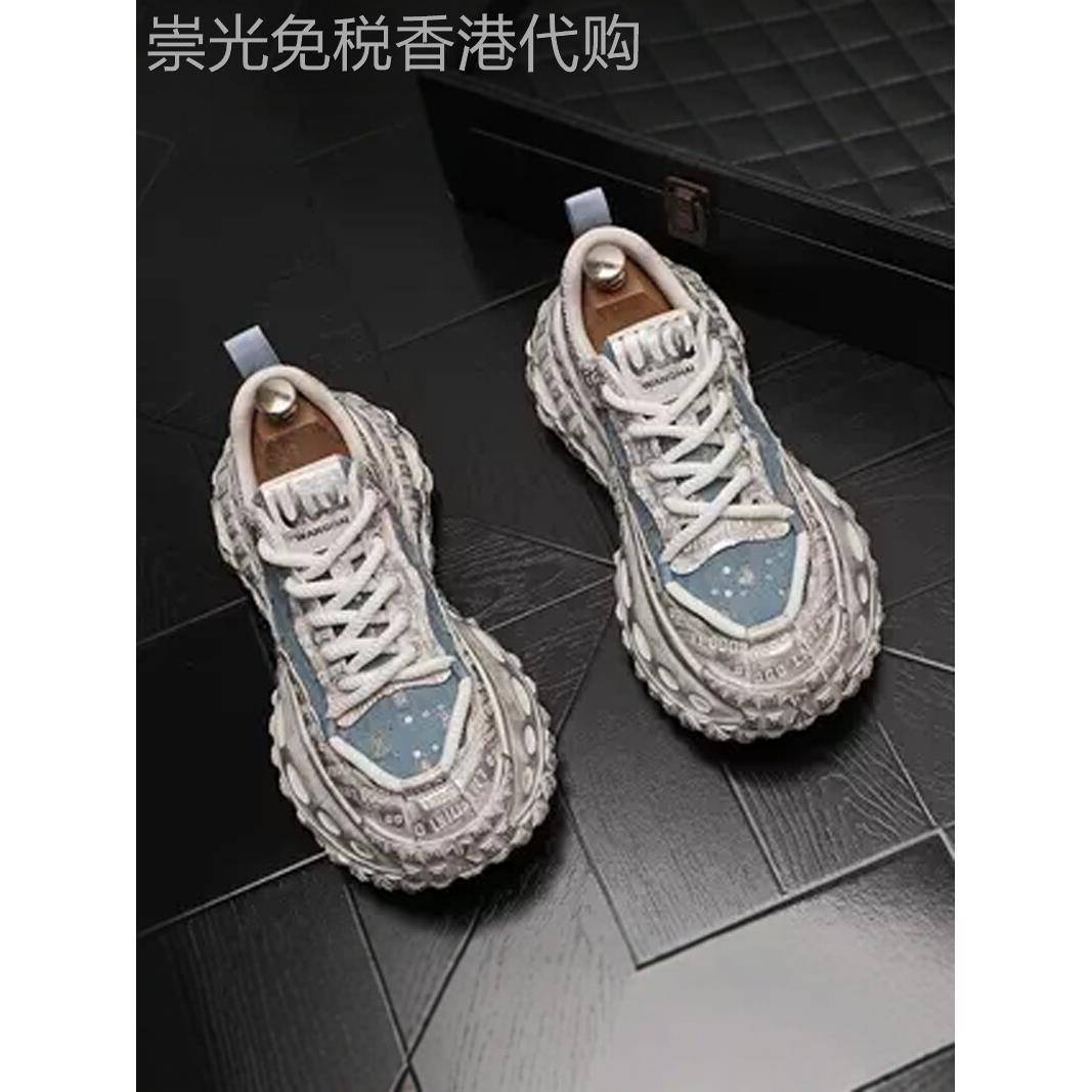 男鞋秋季2025新款旅游休闲鞋子百搭增高跑步运动鞋男士厚底老爹鞋