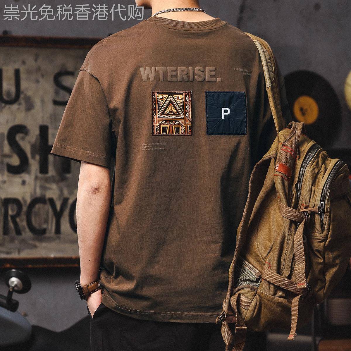 Madness Mdns Wruei美式复古短袖t恤男新款痞帅宽松纯棉体恤穿搭