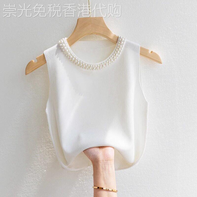 韩版设计感吊带背心女2025年夏季新款白色无袖小香风内搭针织T恤