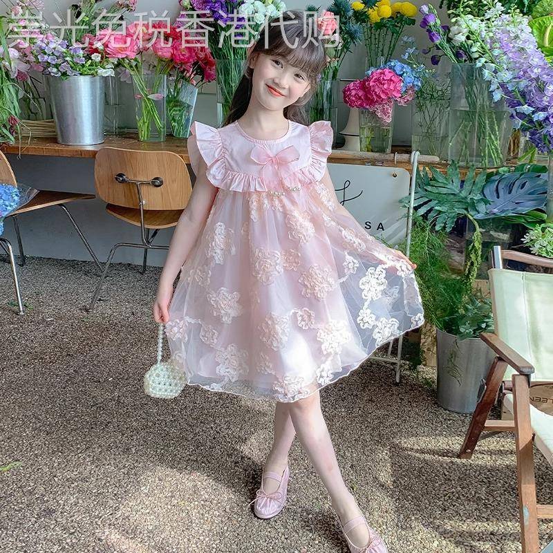 女童夏装连衣裙2025新款中大童网纱裙公主裙女孩夏季花童礼服 N/G