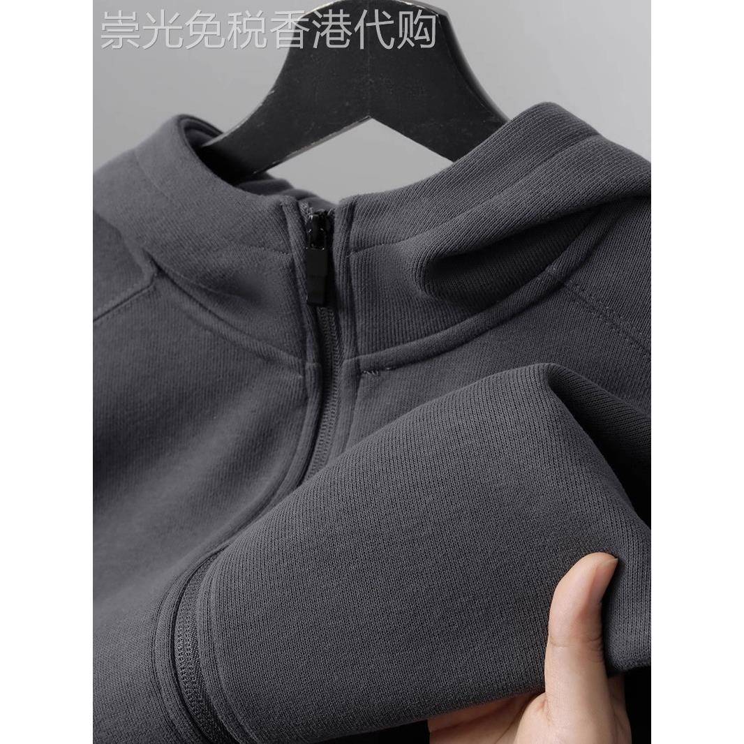 MAROLIO~时尚轻松驾驭！休闲连帽开衫卫衣男秋冬加绒百搭纯色外套