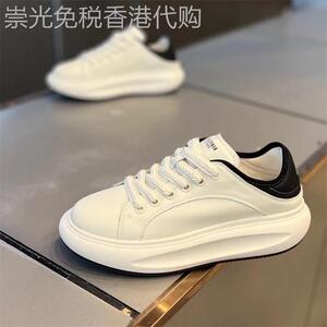 香港男鞋2025春季新款厚底增高休闲鞋百搭男士运动透气松糕小白鞋