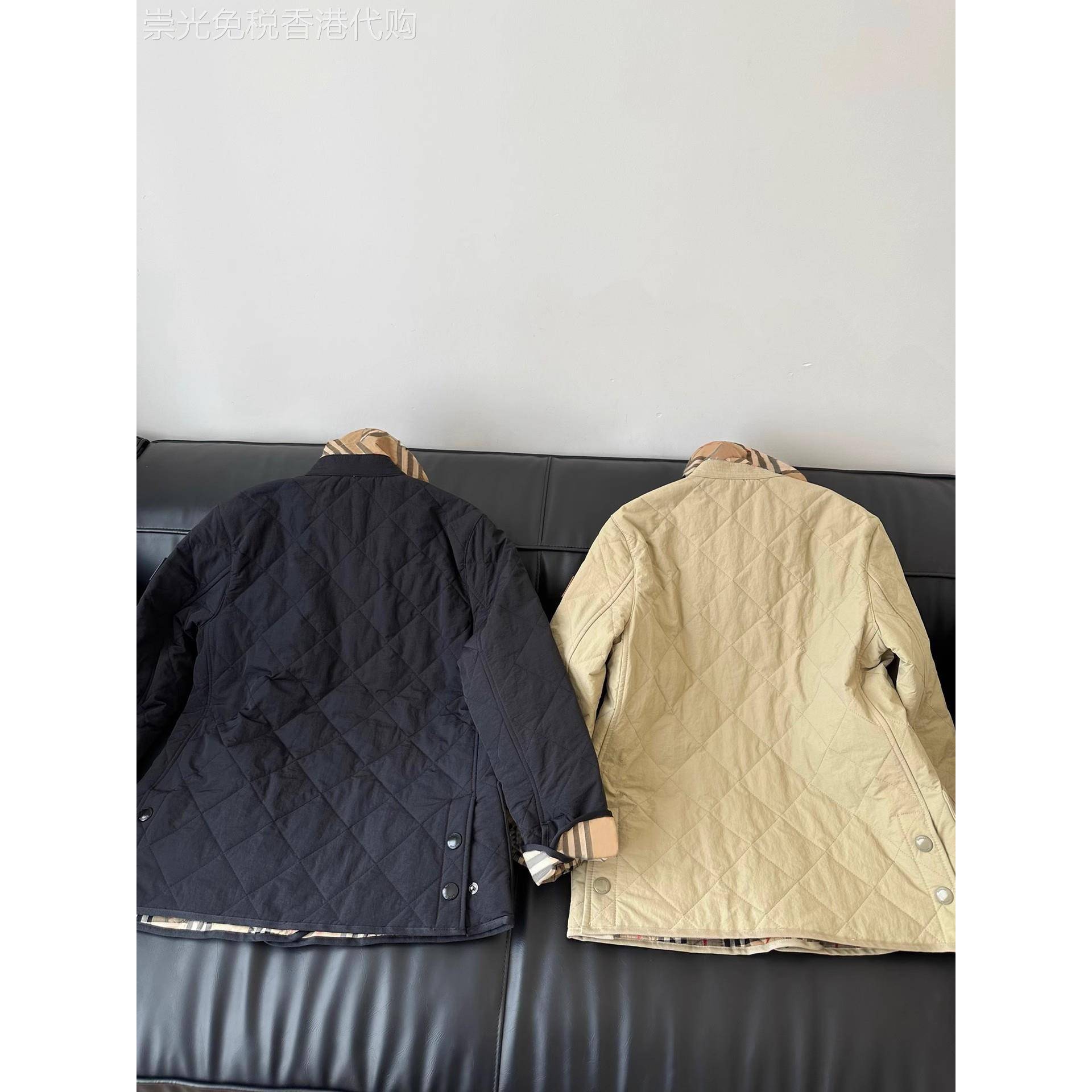 明星同款卡其色菱格棉服外套女2025秋冬新款宽松休闲百搭棉衣棉袄