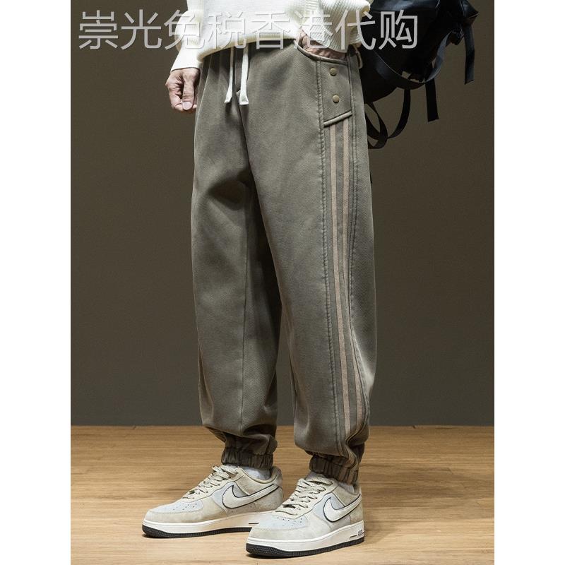 it neith BIAS潮牌奥粒绒运动卫裤男士加绒休闲裤宽松大码裤子潮