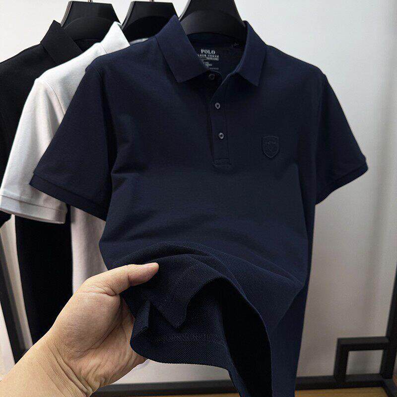 MK100%纯棉短袖Polo衫男夏季新款2025高端潮牌商务半袖男士T恤潮