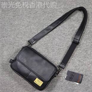 香港it代购日韩男式单肩包牛皮男斜挎背包休闲彩带真皮手机小跨包