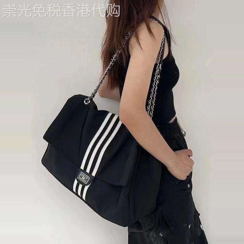 韩国时尚百搭帆布包包女士链条托特包小香风大容量休闲单肩斜挎包