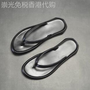 MK真皮防滑人字拖男夏季新款高端耐磨头层牛皮休闲大码男士拖鞋潮