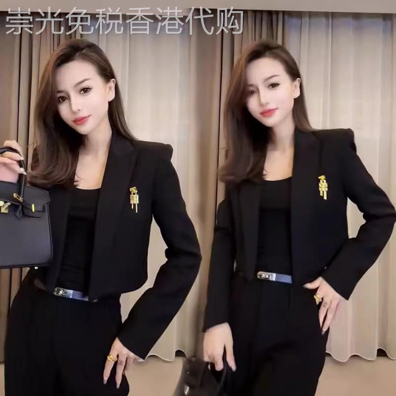 时尚洋派小西装外套女春秋2026欧货新款修身显瘦短款休闲西服上衣