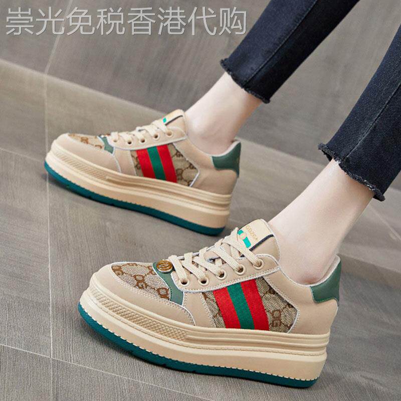 代购内增高女鞋2025春秋百搭厚底ins潮板鞋网红爆款休闲帆布鞋子