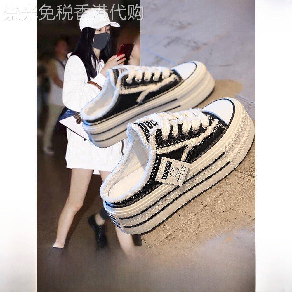 官方网站小C&K旗舰店2025新款包头拖鞋女式外穿帆布鞋无跟懒半拖