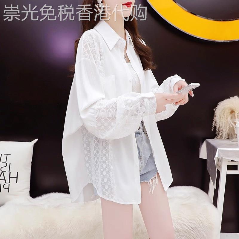 白色雪纺衬衫女夏季2026新款薄高级感减龄洋气防晒衣空调开衫外套