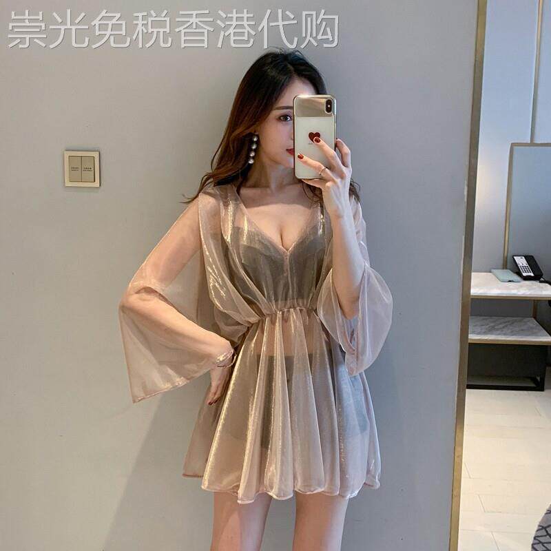 高端泳衣女夏2026新款三件套比基尼性感保守遮肚显瘦仙女范泡温泉