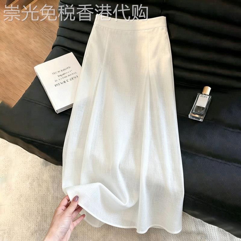白色半身裙女2026夏季新款慵懒风韩版百搭温柔气质时尚高腰A字裙