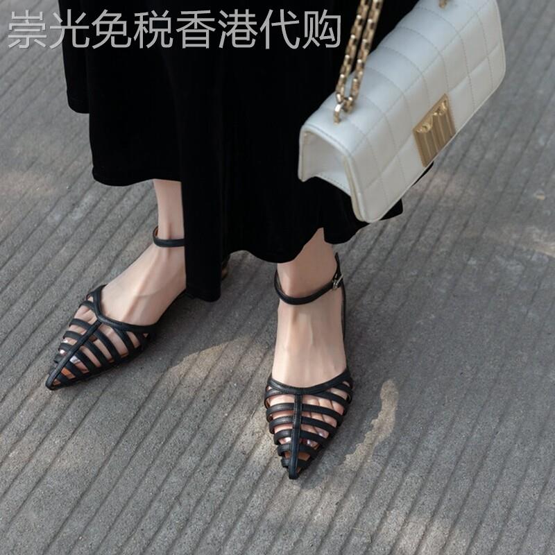 去度假叭!复古波西米亚凉鞋夏季镂空编织罗马鞋女尖头低跟泰国鞋