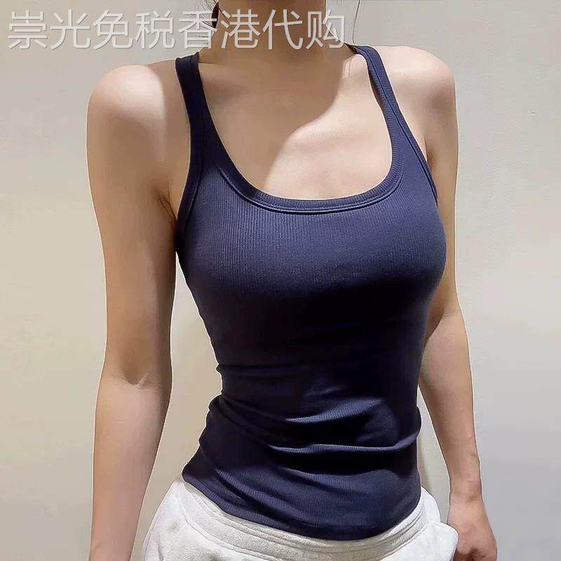 VALVOELITE带胸垫运动背心女防震速干跑步瑜伽服弹力吊带健身服新