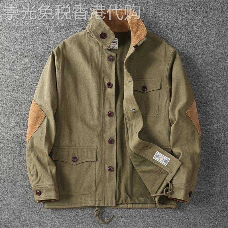 VIRRI CIAGA！阿美咔叽加厚青果领复古外套军旅风多口袋工装夹克