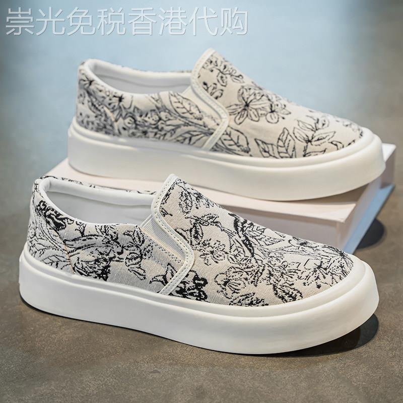 潮牌懒人一脚蹬老北京布鞋男潮流舒适透气轻便软底休闲百搭帆布鞋