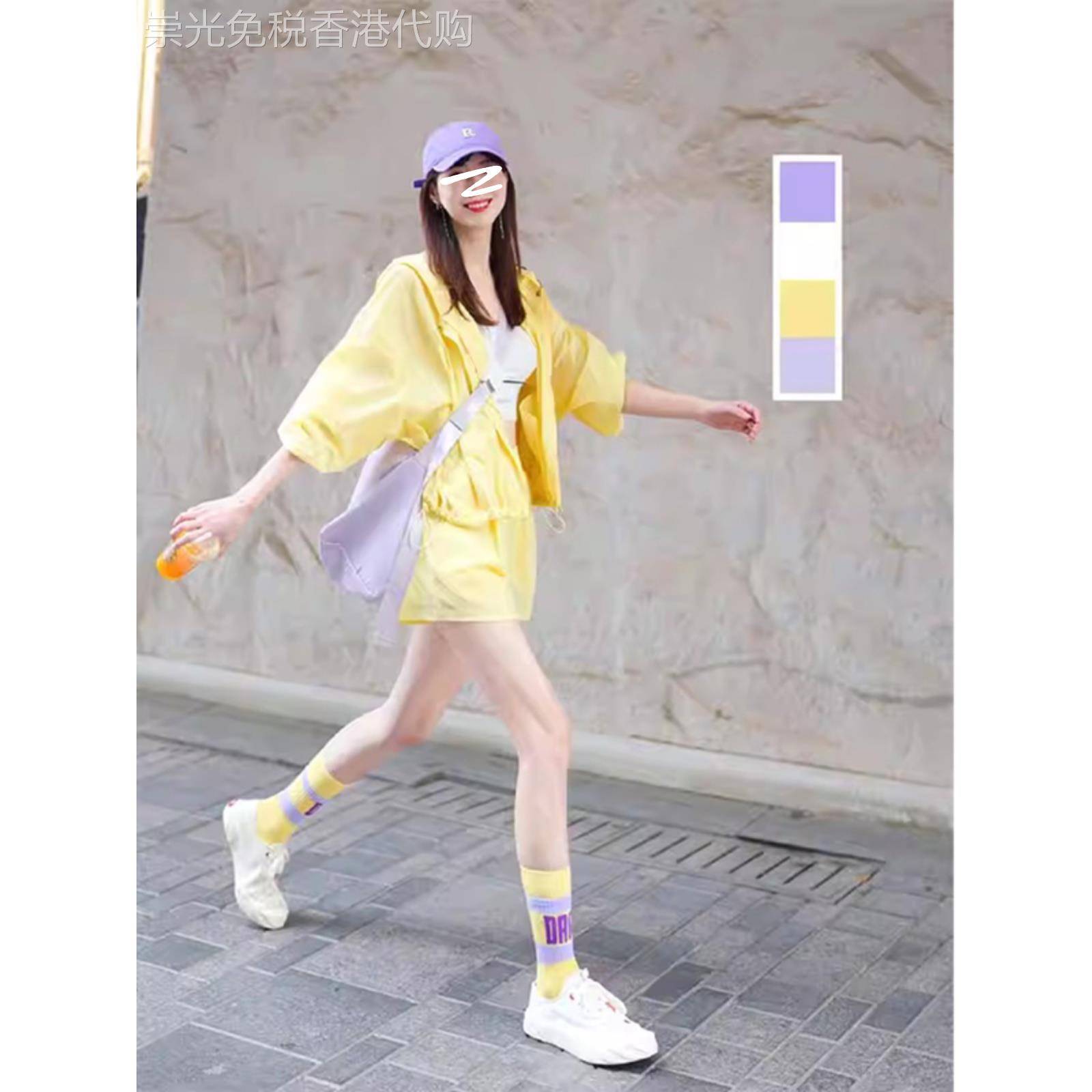 欧洲站防晒衣休闲 时尚套装女2025新款夏季轻薄长袖外套运动两件