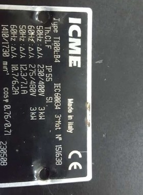 意大利ICME进口电机 意大利进口马达 TD90B4B5/B14/B3 1.5KW