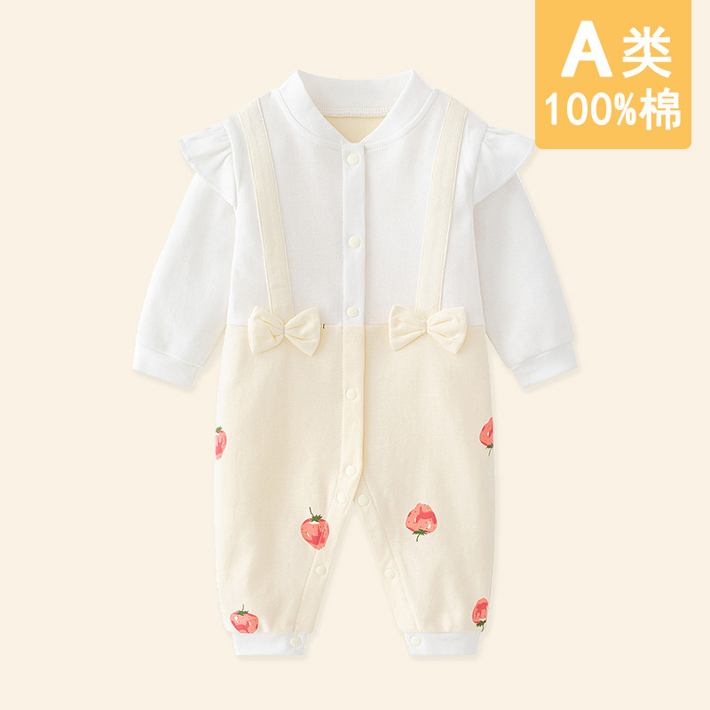 婴儿衣服春秋装连体衣女宝宝超萌满月公主哈衣婴幼儿百天爬服