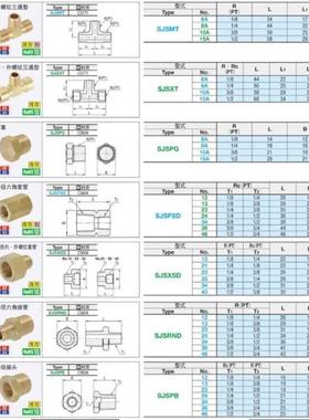 黄铜内外螺纹弯管接头SJSML SJSFL SJSXL6A 8A 10A 15A