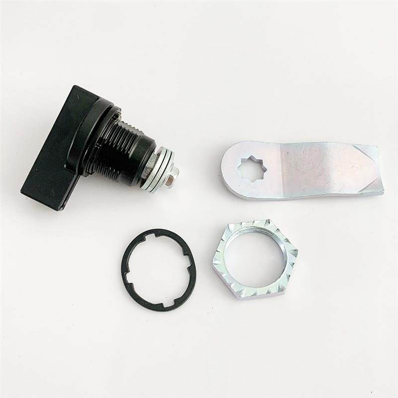 MS406黑色塑料转舌锁 无钥匙把手圆柱转舌锁工业机械配电箱柜锁