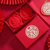 结婚香皂婚庆用品手工红色精油皂回礼伴手礼喜字香皂一对礼盒装 皂